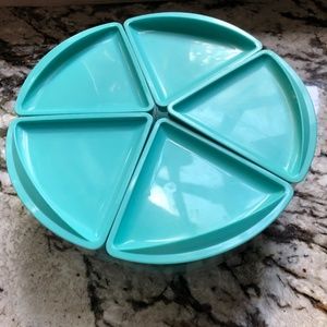 1970s Vintage Rubbermaid Lazy Susan - 5 Canister Set Turntable Storage